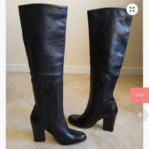 Stuart Weitzman Tall Black Leather Boots Knee High 7.5